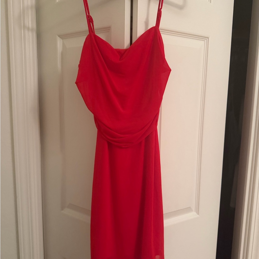 Lulu's Red Open Back Strap Dress